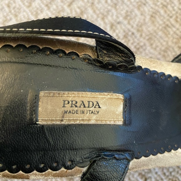 Size 10 Prada leather , wood , metal heel , high heels - Picture 2 of 11